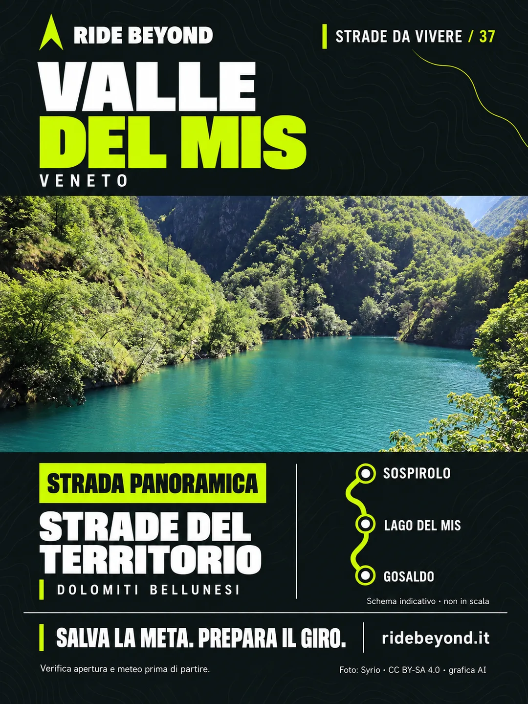 Grafica RIDE BEYOND · Valle del Mis, Veneto
