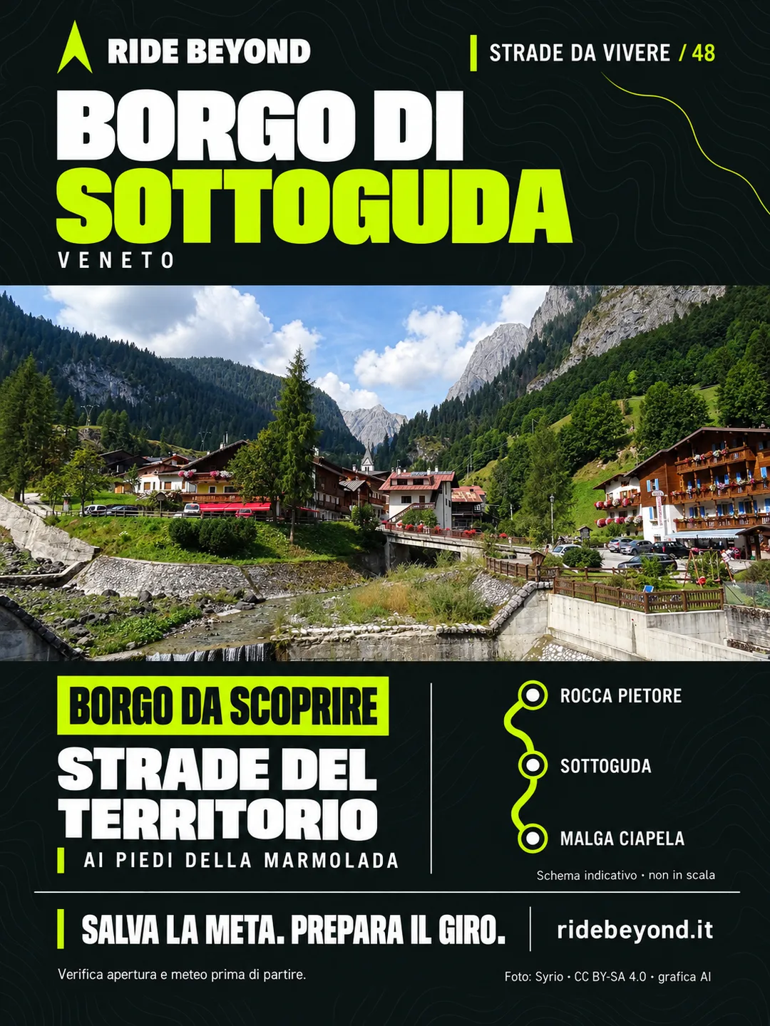 Grafica RIDE BEYOND · Sottoguda, Veneto
